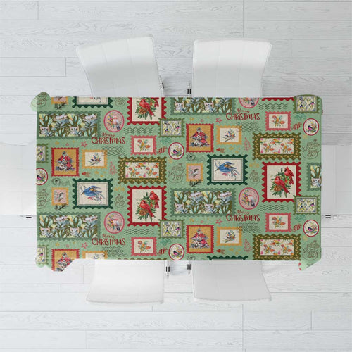 Aussie Birds Christmas La La Land Tablecloth Green Vintage Stamp Edition - Aussie Hoodie