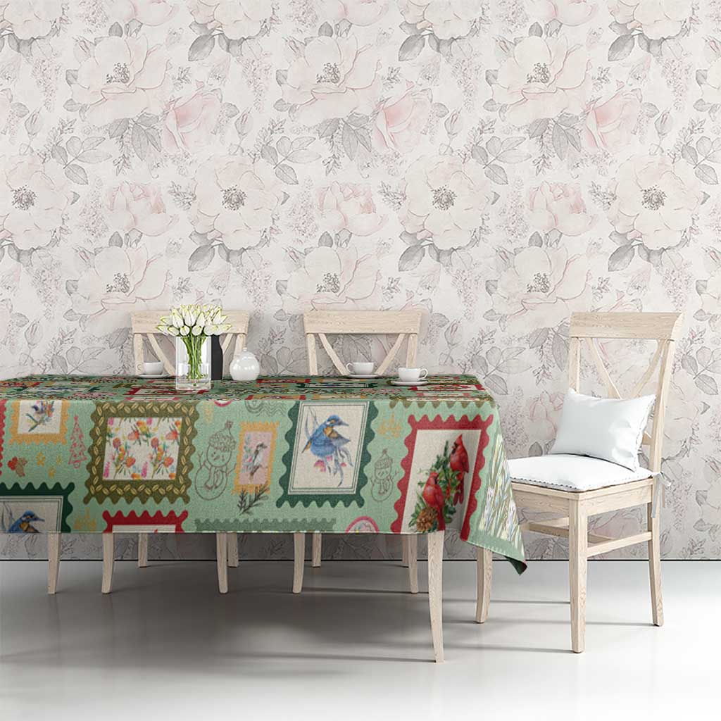 Aussie Birds Christmas La La Land Tablecloth Green Vintage Stamp Edition - Aussie Hoodie
