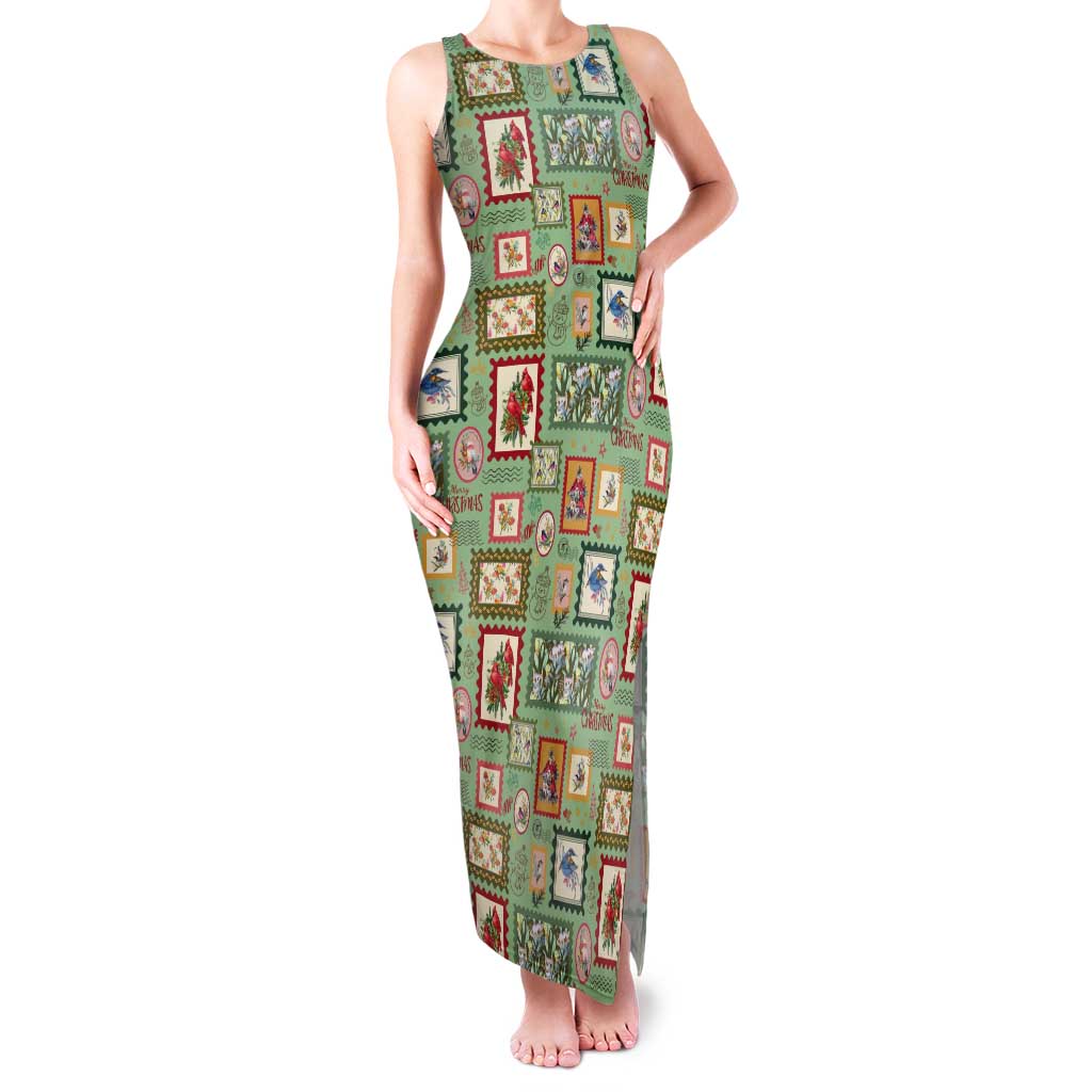 Aussie Birds Christmas La La Land Tank Maxi Dress Green Vintage Stamp Edition - Aussie Hoodie