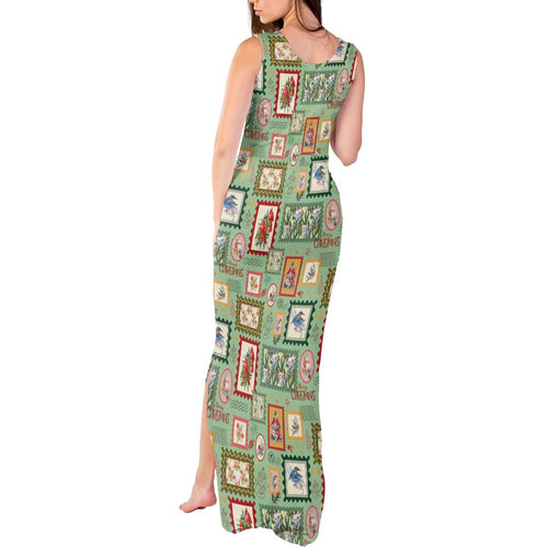 Aussie Birds Christmas La La Land Tank Maxi Dress Green Vintage Stamp Edition - Aussie Hoodie
