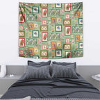Aussie Birds Christmas La La Land Tapestry Green Vintage Stamp Edition - Aussie Hoodie