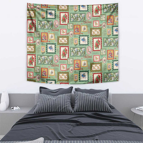 Aussie Birds Christmas La La Land Tapestry Green Vintage Stamp Edition - Aussie Hoodie