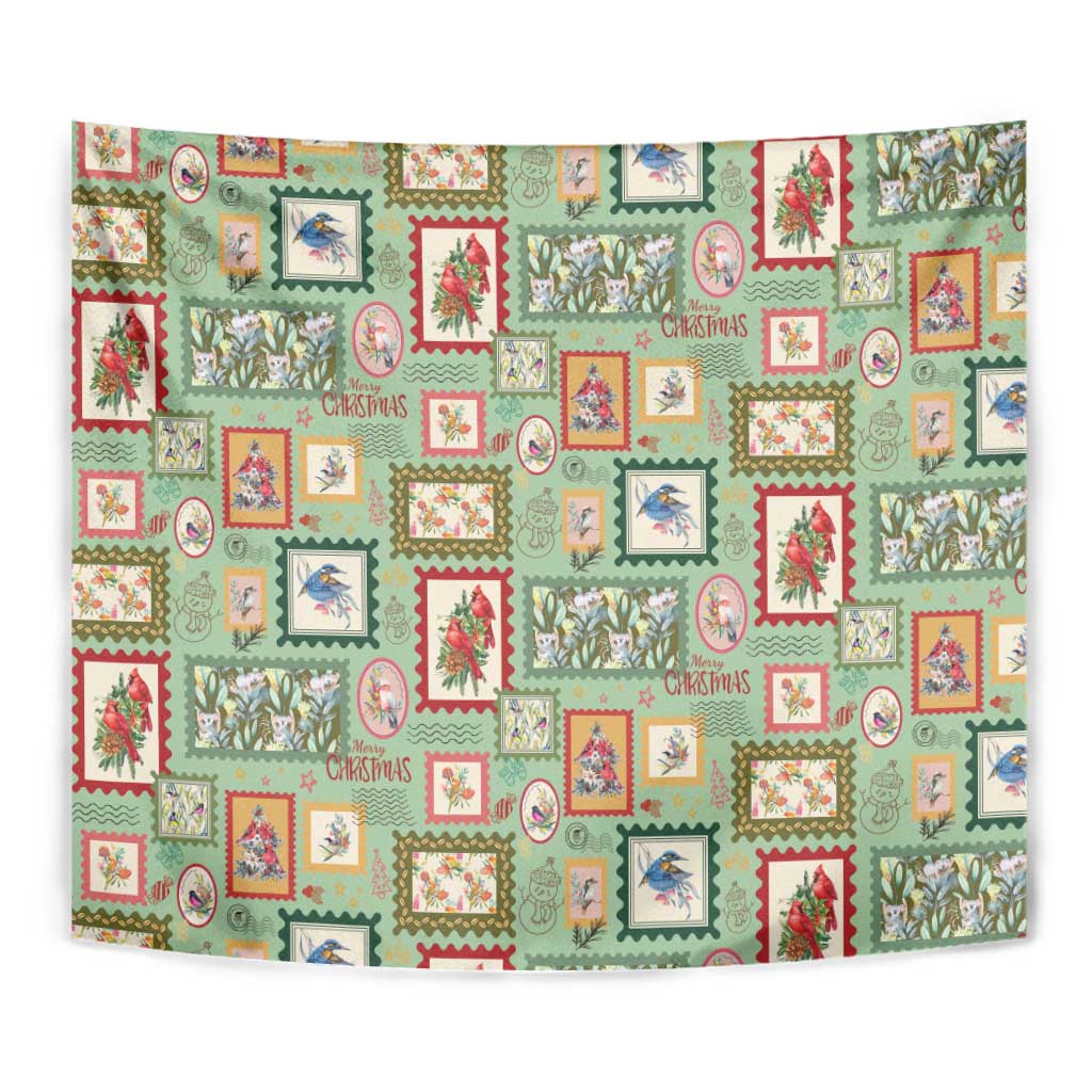 Aussie Birds Christmas La La Land Tapestry Green Vintage Stamp Edition - Aussie Hoodie