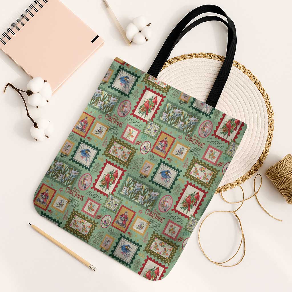 Aussie Birds Christmas La La Land Tote Bag Green Vintage Stamp Edition - Aussie Hoodie