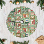 Aussie Birds Christmas La La Land Tree Skirt Green Vintage Stamp Edition - Aussie Hoodie
