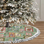 Aussie Birds Christmas La La Land Tree Skirt Green Vintage Stamp Edition - Aussie Hoodie