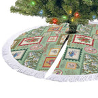 Aussie Birds Christmas La La Land Tree Skirt Green Vintage Stamp Edition - Aussie Hoodie