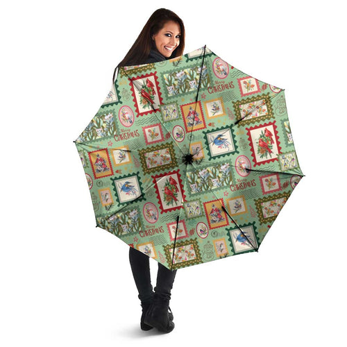 Aussie Birds Christmas La La Land Umbrella Green Vintage Stamp Edition - Aussie Hoodie