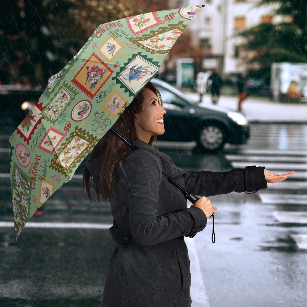 Aussie Birds Christmas La La Land Umbrella Green Vintage Stamp Edition - Aussie Hoodie