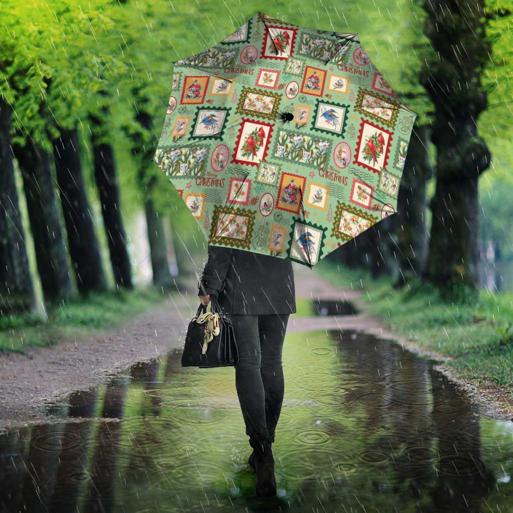 Aussie Birds Christmas La La Land Umbrella Green Vintage Stamp Edition - Aussie Hoodie