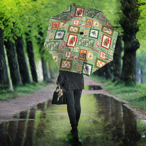 Aussie Birds Christmas La La Land Umbrella Green Vintage Stamp Edition - Aussie Hoodie