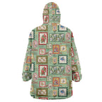 Aussie Birds Christmas La La Land Wearable Blanket Hoodie Green Vintage Stamp Edition - Aussie Hoodie