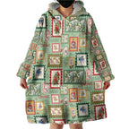 Aussie Birds Christmas La La Land Wearable Blanket Hoodie Green Vintage Stamp Edition - Aussie Hoodie