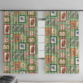 Aussie Birds Christmas La La Land Window Curtain Green Vintage Stamp Edition - Aussie Hoodie