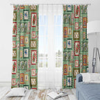 Aussie Birds Christmas La La Land Window Curtain Green Vintage Stamp Edition - Aussie Hoodie