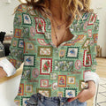 Aussie Birds Christmas La La Land Women Casual Shirt Green Vintage Stamp Edition - Aussie Hoodie