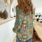 Aussie Birds Christmas La La Land Women Casual Shirt Green Vintage Stamp Edition - Aussie Hoodie