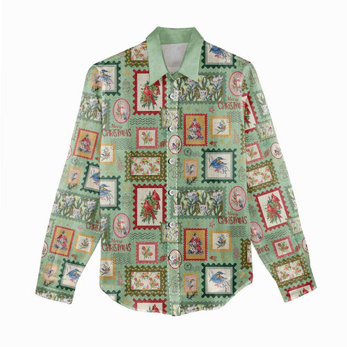 Aussie Birds Christmas La La Land Women Casual Shirt Green Vintage Stamp Edition - Aussie Hoodie