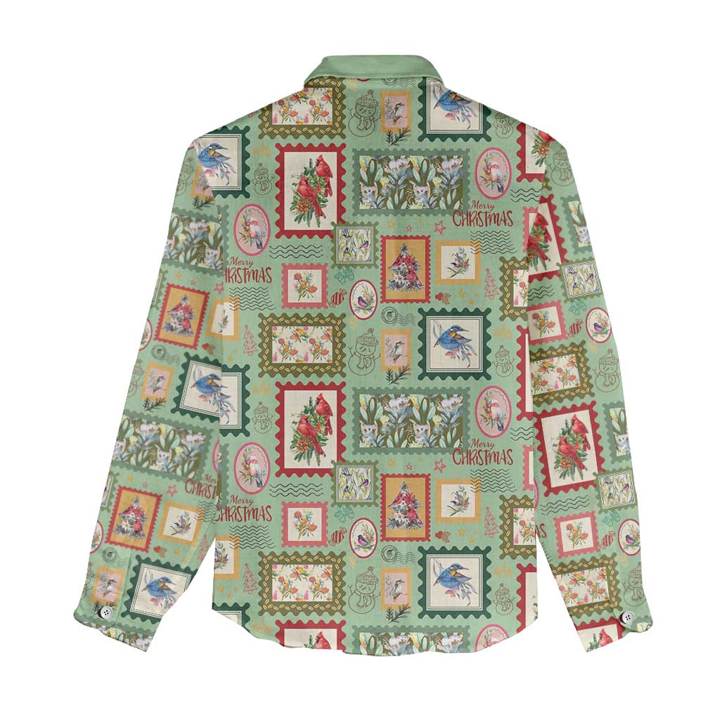 Aussie Birds Christmas La La Land Women Casual Shirt Green Vintage Stamp Edition - Aussie Hoodie