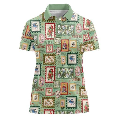 Aussie Birds Christmas La La Land Women Polo Shirt Green Vintage Stamp Edition - Aussie Hoodie