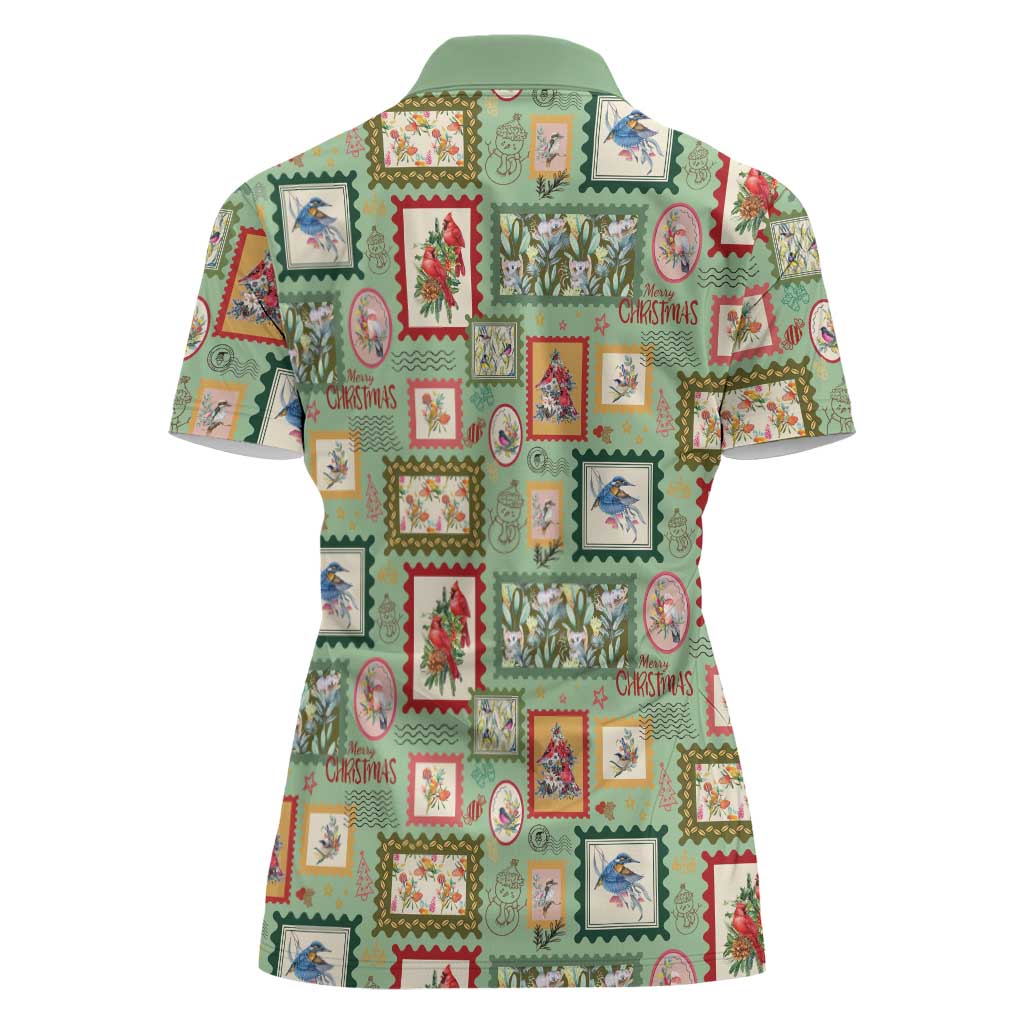 Aussie Birds Christmas La La Land Women Polo Shirt Green Vintage Stamp Edition - Aussie Hoodie