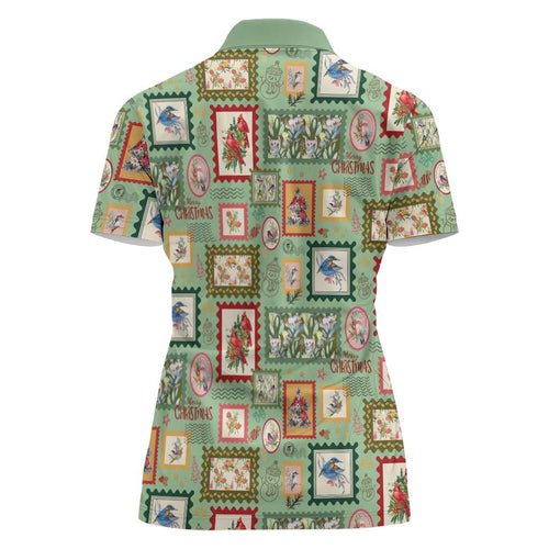 Aussie Birds Christmas La La Land Women Polo Shirt Green Vintage Stamp Edition - Aussie Hoodie