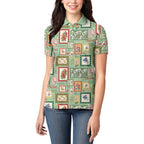 Aussie Birds Christmas La La Land Women Polo Shirt Green Vintage Stamp Edition - Aussie Hoodie
