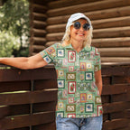 Aussie Birds Christmas La La Land Women Polo Shirt Green Vintage Stamp Edition - Aussie Hoodie