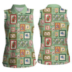 Aussie Birds Christmas La La Land Women Sleeveless Polo Shirt Green Vintage Stamp Edition - Aussie Hoodie