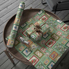 Aussie Birds Christmas La La Land Wrapping Paper Green Vintage Stamp Edition - Aussie Hoodie