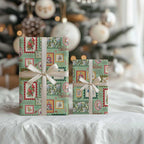 Aussie Birds Christmas La La Land Wrapping Paper Green Vintage Stamp Edition - Aussie Hoodie