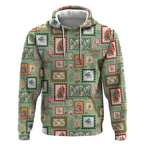 Aussie Birds Christmas La La Land Zip Hoodie Green Vintage Stamp Edition - Aussie Hoodie