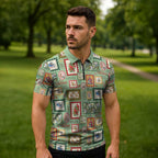 Aussie Birds Christmas La La Land Zipper Polo Shirt Green Vintage Stamp Edition - Aussie Hoodie