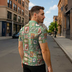 Aussie Birds Christmas La La Land Zipper Polo Shirt Green Vintage Stamp Edition - Aussie Hoodie