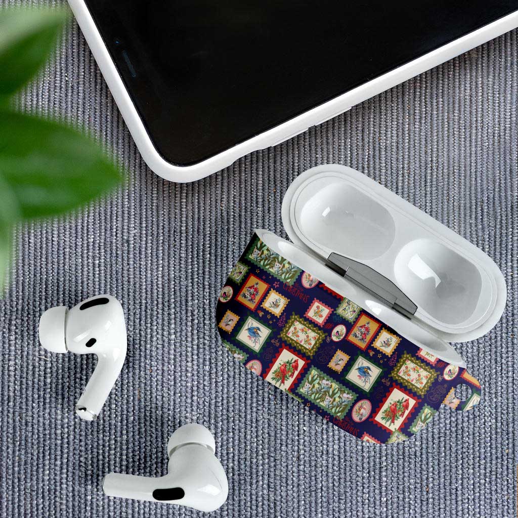 Aussie Birds Christmas La La Land AirPods Case Navy Blue Vintage Stamp Edition - Aussie Hoodie