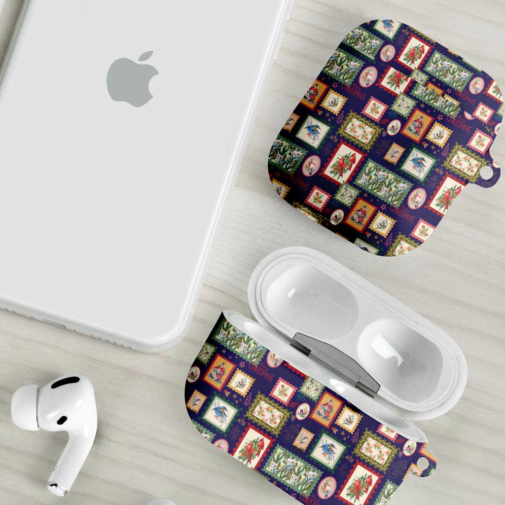 Aussie Birds Christmas La La Land AirPods Case Navy Blue Vintage Stamp Edition - Aussie Hoodie