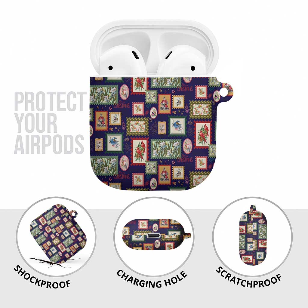 Aussie Birds Christmas La La Land AirPods Case Navy Blue Vintage Stamp Edition - Aussie Hoodie