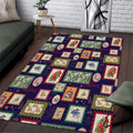 Aussie Birds Christmas La La Land Area Rug Navy Blue Vintage Stamp Edition - Aussie Hoodie