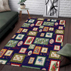 Aussie Birds Christmas La La Land Area Rug Navy Blue Vintage Stamp Edition - Aussie Hoodie