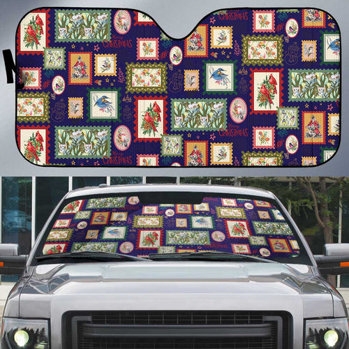 Aussie Birds Christmas La La Land Auto Sun Shade Navy Blue Vintage Stamp Edition - Aussie Hoodie