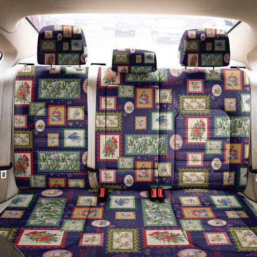 Aussie Birds Christmas La La Land Back Car Seat Cover Navy Blue Vintage Stamp Edition - Aussie Hoodie