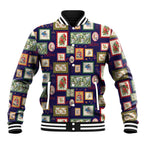 Aussie Birds Christmas La La Land Baseball Jacket Navy Blue Vintage Stamp Edition - Aussie Hoodie