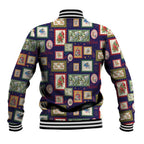 Aussie Birds Christmas La La Land Baseball Jacket Navy Blue Vintage Stamp Edition - Aussie Hoodie