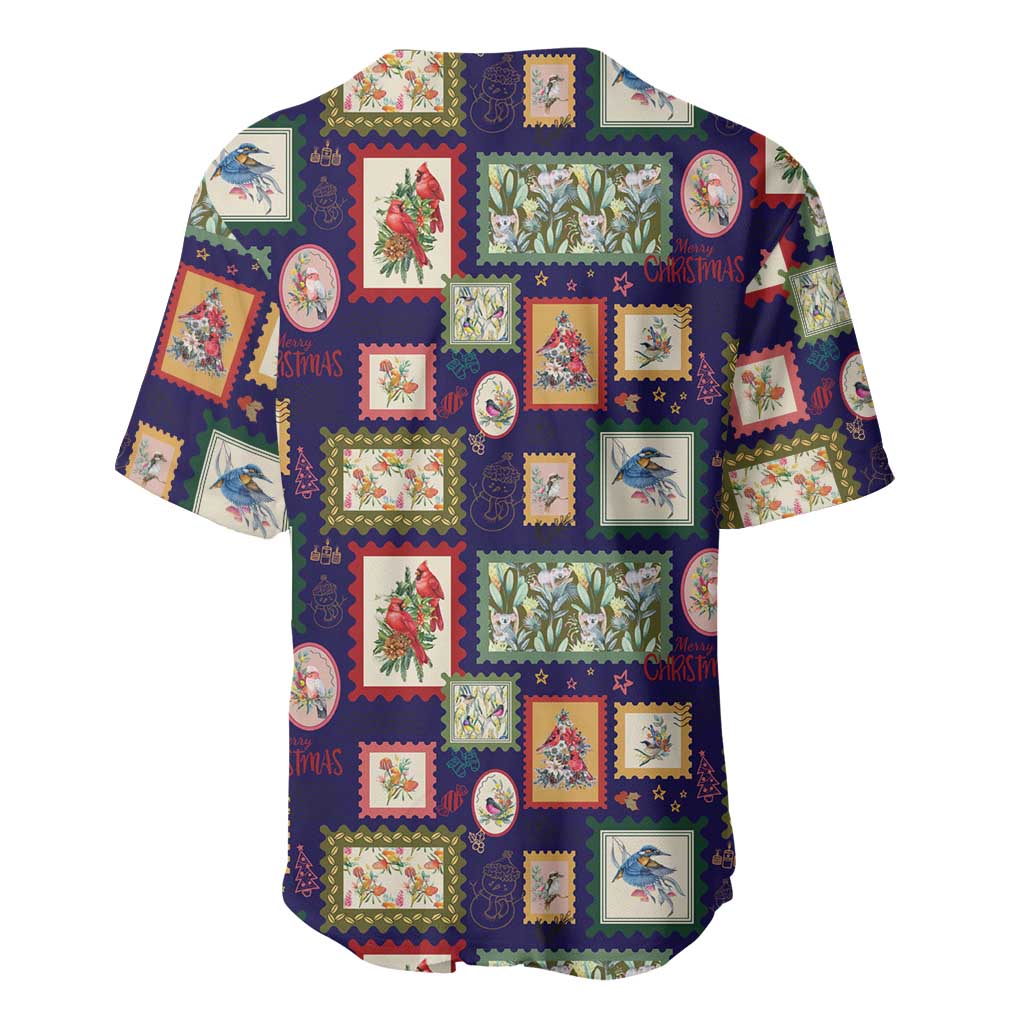 Aussie Birds Christmas La La Land Baseball Jersey Navy Blue Vintage Stamp Edition - Aussie Hoodie