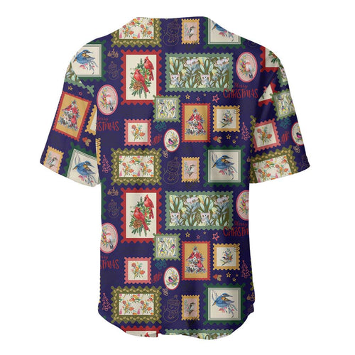 Aussie Birds Christmas La La Land Baseball Jersey Navy Blue Vintage Stamp Edition - Aussie Hoodie