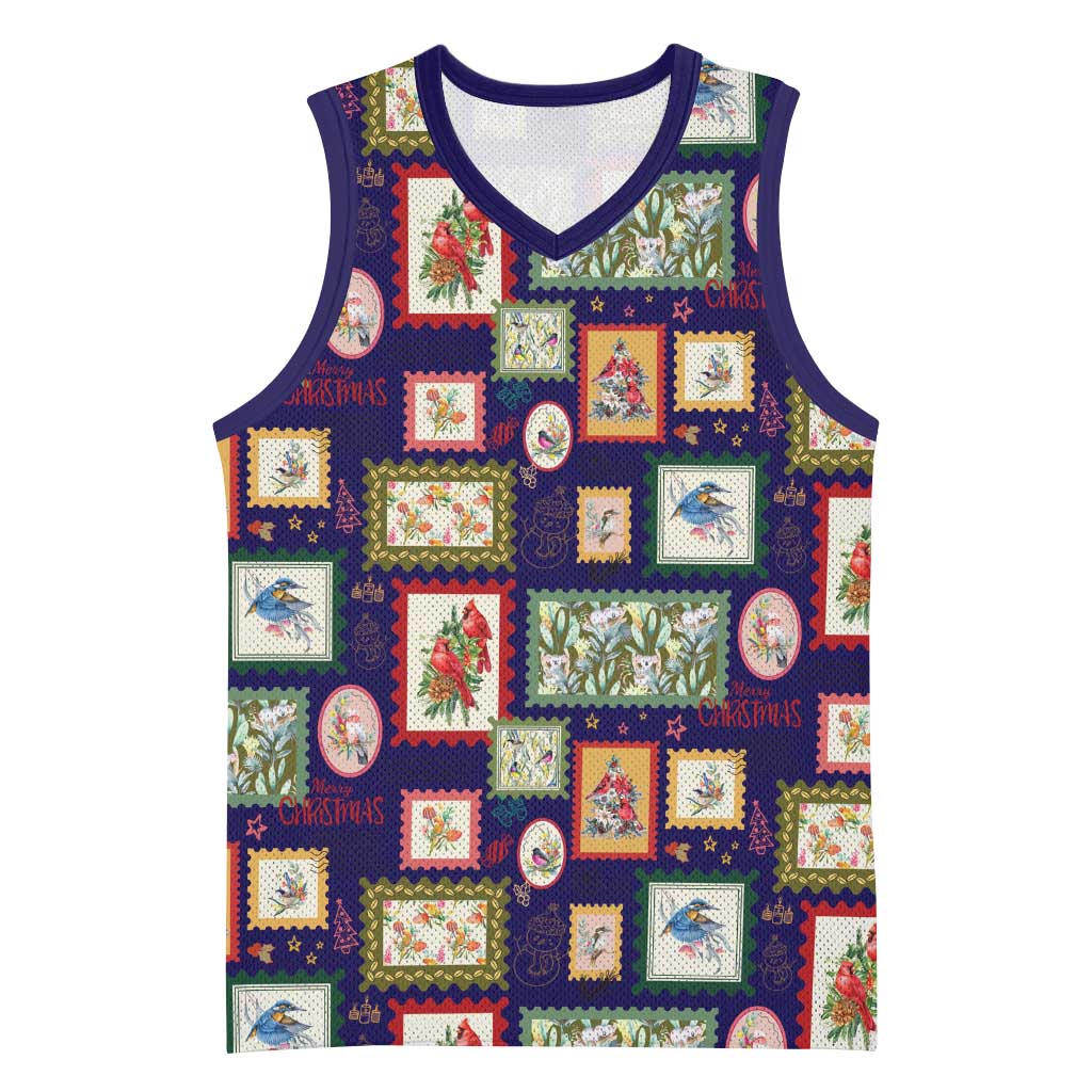 Aussie Birds Christmas La La Land Basketball Jersey Navy Blue Vintage Stamp Edition - Aussie Hoodie