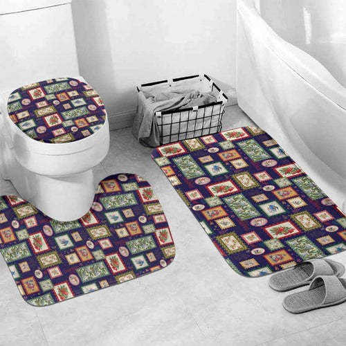 Aussie Birds Christmas La La Land Bathroom Set Navy Blue Vintage Stamp Edition - Aussie Hoodie