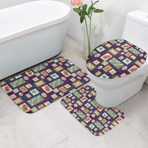 Aussie Birds Christmas La La Land Bathroom Set Navy Blue Vintage Stamp Edition - Aussie Hoodie