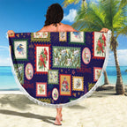 Aussie Birds Christmas La La Land Beach Blanket Navy Blue Vintage Stamp Edition - Aussie Hoodie