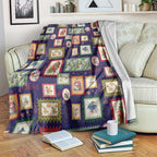 Aussie Birds Christmas La La Land Blanket Navy Blue Vintage Stamp Edition - Aussie Hoodie
